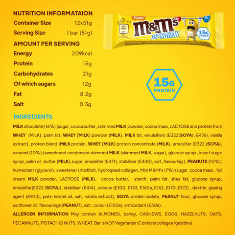 M&M HI protein bar  available at Real Nutrition Shop - Real Nutrition Shop